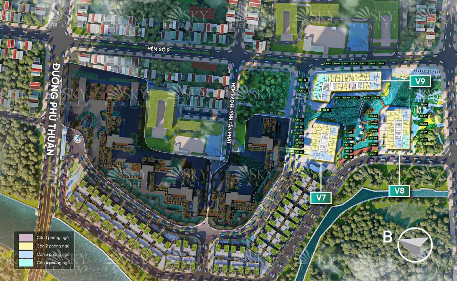 Vị trí phân khu Thịnh Vượng Sunshine Sky City Nam SàI Gòn